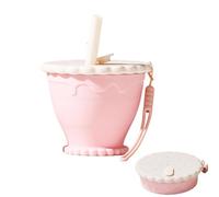Generico Camping Cup - Folding Mug with Secure Lid, Dishwasher Safe Movable Water Cup, Heavy Duty Heat-Resistant Silicone, Stress Reliever Tool, for Women Men Outdoor Water Drinking