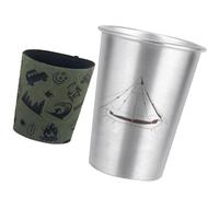 Generico Camping Mug, Stainless Steel Travel Cup, 3.1x3.1x3.9 Inches Lightweight Backpacking Metal Container, 350ml Stackable Outdoor Wine Cup, Ideal for Hiking, Picnic, RV Trips, Camp Kitchen Use