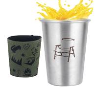 Generico Camping Mug, Stainless Steel Travel Cup, 3.1x3.1x3.9 Inches Lightweight Backpacking Metal Container, 350ml Stackable Outdoor Wine Cup, Ideal for Hiking, Picnic, RV Trips, Camp Kitchen Use