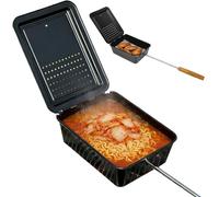 Generico Camping Popcorn Pot Non Stick Folding Portable - Iron Beech Wood 25x19x8.5cm 42cm Handle - Outdoor Cookware Pan Roaster for Backpacking Hiking - Camp Stove