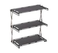 Generico Camping Rack, 3-Tier Storage Shelf Racks, 3-Tier Foldable Stainless Steel Display Table For Kitchen Camping Picnic Fishing Yard Backyard BBQ Indoor