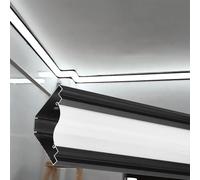 Generico Canale di Diffusione LED a Forma di V per modanature da soffitto e da Parete, Binario di Illuminazione per modanature Decorative con Copertura lattiginosa, Striscia di Gesso da 700 cm (22,9