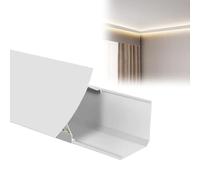 Generico Canale di Illuminazione a battiscopa a LED - Diffusore indiretto per modanature a Corona per soffitto e Parete - Compatibile con Strisce LED da 6 m (19,7 Piedi), Ideale per Uso in Cucina, sa