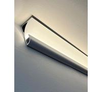 Generico Canale diffusore LED in Alluminio con Copertura in PC - Confezione da 4 6x8 cm, Ideale per battiscopa di Hotel, modanature per soffitti di uffici, Decorazioni per Centri Commerciali, soluzio