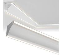 Generico Canale LED Bianco Premium per Strisce Luminose da 8 mm - battiscopa in Alluminio da 1 m/3,3 Piedi per Angoli di soffitti e pareti - Ideale per Illuminazione di Accenti e modanature per Corri