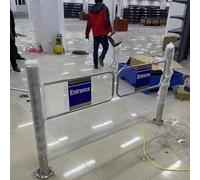 Generico Cancello a Battente a Chiusura Automatica in Acciaio Inox - Cancello di Sicurezza per supermercati, Centri Commerciali e Aree pubbliche - Apriporta Scorrevole per Un Efficace Controllo della