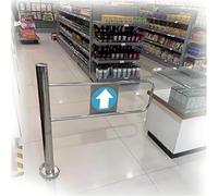 Generico Cancello a Battente Automatico a Rimbalzo, Porta d'ingresso pedonale a 1 Via, cancello Manuale con Apertura a 90° per supermercati, fabbriche, parchi - Apertura a Sinistra, 90×100 cm, Design