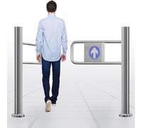 Generico Cancello a Battente unidirezionale in Acciaio Inox - Dispositivo di Sicurezza Automatico a Molla per Ingresso e Uscita, Larghezza 51,1", Ideale per supermercati e Aree ad Alto Traffico.