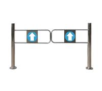 Generico Cancello a Senso Unico, cancello a Battente con Ritorno Automatico a Molla per Un Controllo Sicuro degli accessi in supermercati, Magazzini e Negozi (Argento, 97x150 cm).