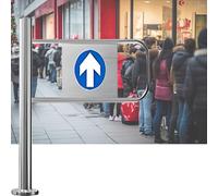 Generico Cancello Automatico a Battente unidirezionale per Il Controllo della Folla - Porta d'accesso in Acciaio Inox per supermercati, parchi e Aree Gioco (L-35in/90cm)