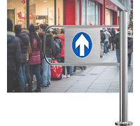 Generico Cancello Automatico a Battente unidirezionale per Il Controllo della Folla, Porta d'ingresso in Acciaio Inox per supermercati, parchi, Aree Gioco - Dispositivo di separazione R-25in (65 cm)