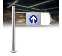 Generico Cancello di Sicurezza a Battente con Chiusura Automatica - Porta a Molla per pedoni - Controllo accessi Sicuro per biblioteche, Negozi e Centri Commerciali - 90x100 cm - Cerniera Sinistra, i