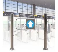 Generico Cancello di Sicurezza a Battente con Molla - Barriera Metallica autochiudente e Resistente per corridoi industriali e di supermercati, Porta unidirezionale a 90°, Apertura sicura a Destra 55