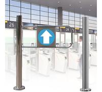 Generico Cancello di Sicurezza a Molla - Barriera Metallica autochiudente e Resistente per corridoi industriali e di supermercati, Apertura a 90°, Porta unidirezionale (Sinistra 90x100 cm)