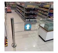 Generico Cancello di Sicurezza a Molla - Porta a Battente con Chiusura Automatica a 1 Via per corridoi, ingressi e biblioteche - Argento, 90x100 cm (36x39 Pollici) - Ideale per Negozi e Centri commer