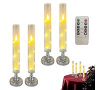 Genérico Candele decorative romantiche a batteria | Candele elettriche senza fiamma con telecomando, adatte per feste come decorazione della casa, camino, matrimoni, Halloween,