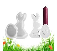 Generico Candlestick Silicone Mold - Easter Silicone Molds | Easter Bunny Shape Non Stick Easy Release | Bunny Candlestick Mold for Wax Cement Clay Soap Candlesticks Plaster Table Ornament