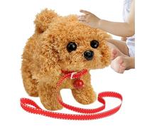 Genérico Cane di peluche elettrico, animale da compagnia interattivo con coda e testa mobile, canino elettronico interattivo, per bambini e ragazze, compleanni, festività e Natale