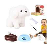 Genérico Cane elettrico - Animale domestico elettronico interattivo di peluche, passeggiate e abbaia, cucciolo realistico con guinzaglio, suono e movimento della coda, per bambini, regalo, casa, sala