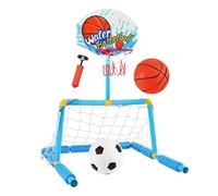 Generico Canestro da Basket per Piscina,Gioco Galleggiante 2-in-1 per Segnare Punti | Canestro da Calcio per Festa in Piscina,per Viaggi, Esterni, Cortile, Spiaggia, Campeggio, Lago, Festa Estiva