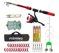 Generico Canna Da Mosca E Mulinello Combinati - Canna Da A Mosca, Kit Da Per Viaggi, Forniture Di Pesci Telescopici Con Per Il Trasporto Per La Da Traina Offshore Acqua Salata Pont