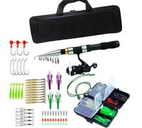 Generico Canna da psca telescopica - 2,1 Me 2,3 m, Combinazione Canna e Mulinello, Kit da con | Cana da e Mulinello per Appassionati di Pescatori, Kit da per Adulti da Via