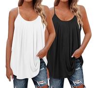 Generico Canotta Donna Cotone Canottiera Scollo Rotondo Base Senza Maniche T-Shirt Leggero Traspirante Sottogiacca Sottili Estivo Tops Morbido Shirt per Cerimonia Sera