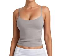 Generico Canotta Donna Elegante Estive Tank Top Regolabili Spaghetti Strap Canottiera Sexy Collo a U Senza Maniche Camicia Y2k Cami Tops Elasticizzata Slim Fit Canotte XS-XXL