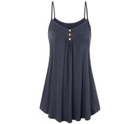 Generico Canotta Donna Estive Loose Sexy Leggero Elegante Top Morbido Comodo Estiva Casual Canottiera Jogging Elasticizzato Fitness Tinta Unita T Shirt Sportiva Senza Maniche Camisole Basic Tank Top