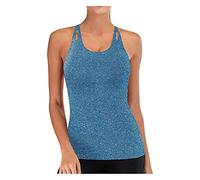 Generico Canotta Palestra Donna Yoga Top Elasticizzato Smanicato Canotta Fitness Allenamento Atletico Girocollo Shirt Palestra Senza Maniche Sport Tank Top Racerback Estivi Maglia Corsa Danza Pilates