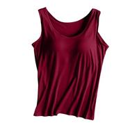Generico Canotte da Donna con Reggiseno Corta Canotta da Donna y2k Canotta con Scollo Rotondo Blusa con Spalline Sottili Shirt Streetwear Aderente Sottogiacca Tank Top per Un Abbigliamento Quotidiano