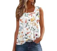 Generico Canotte Donna Canotta Donna Cotone Canottiera Cotone Estiva Top Estivi Maniche Senza Canottiera con Reggiseno Giorno Maglie Estive Maglia Sottogiacca Vacanze al Mare