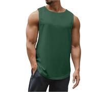 Generico Canotte Uomo Running Fit Magliette Cotone Spalla Larga T Shirt Canottiera Bianca Slim Sportiva Smanicata Ciclismo Aderente Nera Estive Estiva Maglia Smanicata Uomo Cotone Verde Militare L