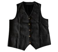 Generico Canottiera Uomo, Canotta Palestra Uomo Bodybuilding Palestra Bodybuilding, Gilet in Pelle Scamosciata retrò da Uomo con Scollo a V Tinta Unita con Tasca e Bottoni Modello Gentlemen Plays