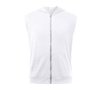 Generico Canottiera Uomo Estiva Canotte da Allenamento con Cappuccio da Confezione da 2 Magliette da Palestra Senza Maniche con Zip Magliette con Taglio Muscolare Felpe con Cappuccio per