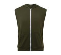 Generico Canottiera Uomo Estiva Canotte da Allenamento con Cappuccio da Confezione da 2 Magliette da Palestra Senza Maniche con Zip Magliette con Taglio Muscolare Felpe con Cappuccio per