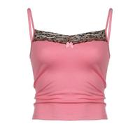 Generico Canottiere Donna, Canotta Sportiva Donna Estiva Senza Sforzo con Patchwork Leopardato E Dettagli Floreali per