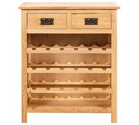 Generico Cantinetta Portavini 72x32x90 cm in Massello di Rovere,Marrone,16.5kg,247043