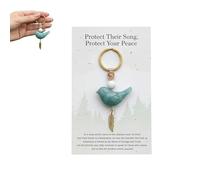 Generico Canzone della natura: portachiavi uccello per pace e coraggio, simpatico portachiavi uccello azzurro e cardinale fatto a mano, per chiavi e borse (#A)