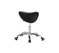 Generico Capacità Di Peso 330 Libbre Sgabello Ergonomico Con Rotelle, Sedia A Sella Regolabile In Altezza, Può Scegliere O Senza Schienale(Black,60x60x51-61cm)