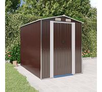 Generico Capanno da Giardino Marrone Scuro 192x274x223cm Acciaio Zincato,Marrone,73.36kg,3147461
