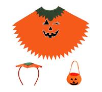 Generico Cappa Zucca Halloween - Costume Decorativo Cosplay a Tema Zucca - Poncho Halloween Luminoso al Buio, Costume per Maschere e Performance