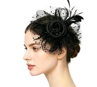 Generico Cappelli A Fascinator Donna - Copricapo Con Velo Floreale | Cappelli Da Tea Party - Per Occasioni Formali Come Cerimonie, Eventi, Matrimoni, Funerali E Le Feste Della Sposa