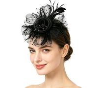 Generico Cappelli A Fascinator Donna,Copricapo Con Velo Floreale | Cappello Per Tea Party E Formale - Per Occasioni Formali Come Cerimonie, Eventi, Matrimoni, Funerali E Le Feste Della Sposa