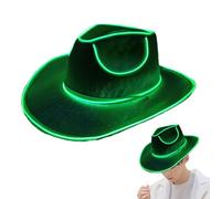 Generico Cappelli a LED - Accendi cappelli da cowboy | I cappelli da cowgirl illuminano i cappelli | Cappelli a LED Glow in the Dark Party Cowboy Capone | Cappelli di vestiti a batteria | Accessori