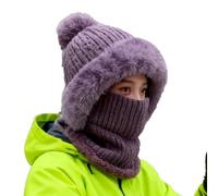 Generico Cappelli A Maglia per Donne - Scaldacollo Resistente al | Berretto A Maglia Caldo con Sciarpa E Copri Volto,per Donne Nonne E Madri Escursionismo Ciclismo Viaggio Sci Ciclismo Snowboard
