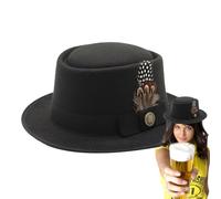 Generico Cappelli bavaresi da uomo, cappello per abiti 'Oktoberfest | Cappelli da uomo 'Oktoberfest - Abiti da donna ', per costumi ' con piume, emblemi, per l'Oktoberfest, feste popolari