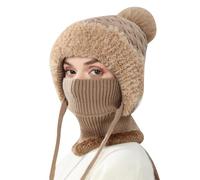 Generico Cappelli e Sciarpe Caldo Invernali a Maglia Donna Inverno, Passamontagna e Maschera in Pile Termico 3 in 1 Antivento Scaldacollo Cappello Sciarpa con Cappuccio per Sci Outdoor Comodità