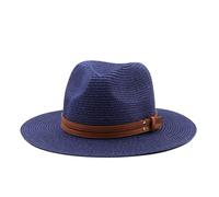 Generico Cappelli Panama Estivi da Donna Cappello Sole in Paglia a Tesa Larga Spiaggia for Uomo Fedora di Protezione for i Viaggi(12x40-160-H,60CM)