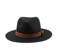 Generico Cappelli Panama Estivi da Donna Cappello Sole in Paglia a Tesa Larga Spiaggia for Uomo Fedora di Protezione for i Viaggi(Purple,60CM)